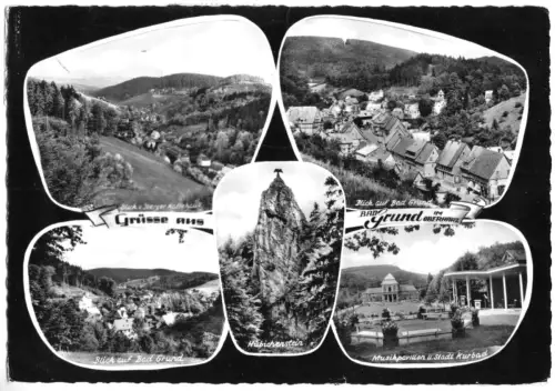 AK, Bad Grund Harz, fünf Abb., gestaltet, 1965