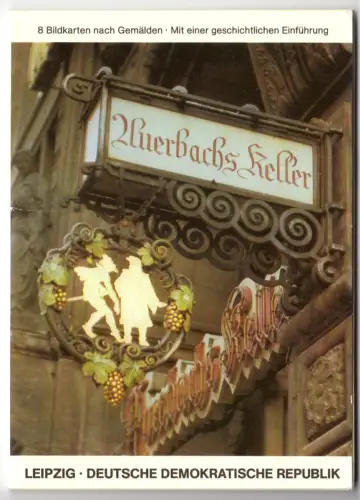 AK-Mappe mit 8 Color-AK, Leipzig, Auerbachs Keller, 1984