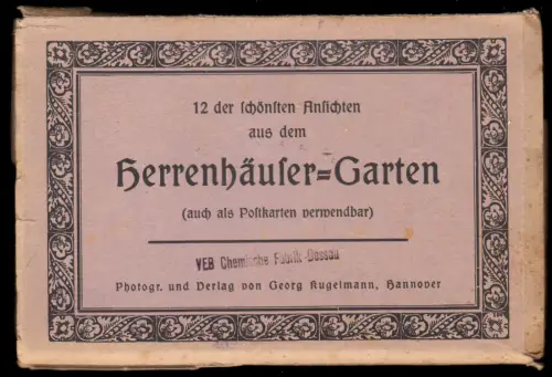 AK-Heft, Leporello, (12) AK, Hannover-Herrenhausen, Herrenhäuser Garten, um 1914