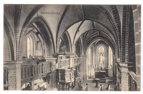 AK, Bad Schönfließ Neumark, Trzcińsko-Zdrój, Marienkirche, Innenansicht, um 1910