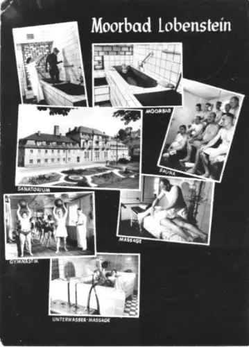 AK, Moorbad Lobenstein, sieben Abb., Anwendungen, 1970