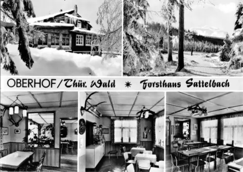 AK, Oberhof Thür. Wald, Forsthaus Sattelbach, fünf Abb., 1978