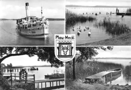 AK, Plau Meckl., vier Abb., u.a. Dampfer "Anna", 1967