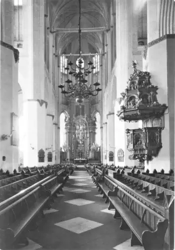 AK, Rostock, Marienkirche, Innenansicht, Blick nach dem Altar, 1962