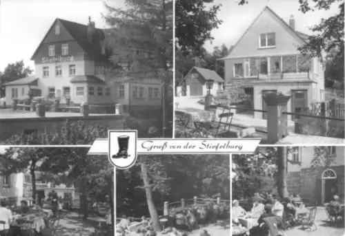 AK, Weimar, Berggaststätte "Stiefelburg", 5 Abb., 1982