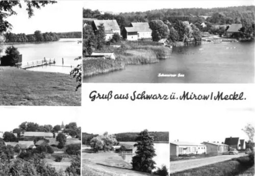 AK, Schwarz über Mirow Meckl., fünf Abb., 1977