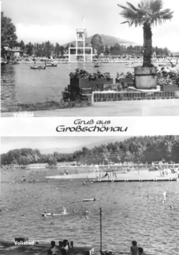 AK, Großschönau, Volksbad, zwei Abb., 1970