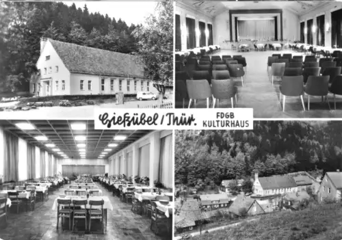 AK, Gießübel Thür., vier Abb., FDGB Kulturhaus, 1983