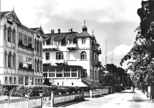AK, Seebad Bansin Usedom, Straßenpartie, 1967