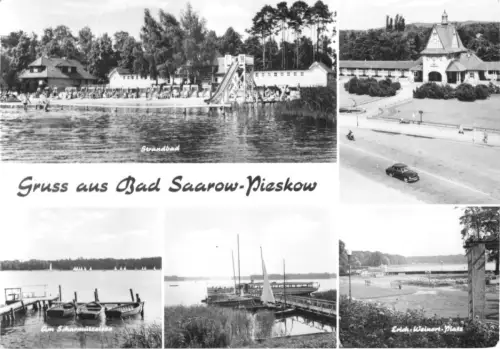 AK, Bad Saarow - Pieskow, fünf Abb., 1974