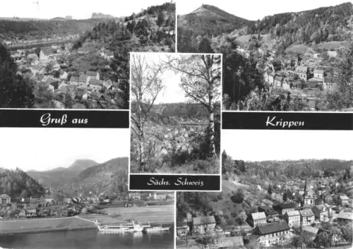 AK, Krippen Sächs. Schweiz, fünf Abb., 1973