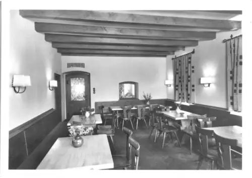 AK, Oberwiesenthal, Altes Fichtelberghaus, Gastraum 1