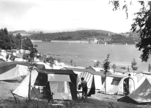 AK, Talsperre Pöhl bei Plauen Vogtl., Zeltplatz, 1977