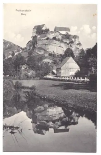 AK, Pottenstein, Teilansicht mit Burg, 1911