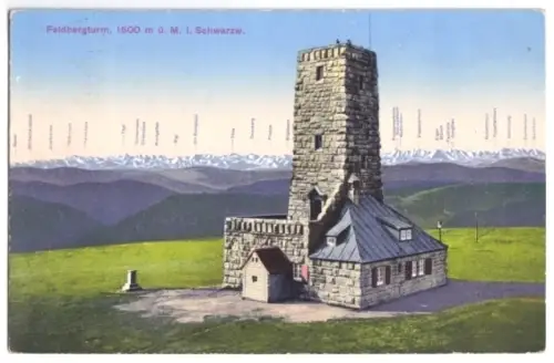 AK, Feldberg im Schwarzwald, Feldbergturm, 1931