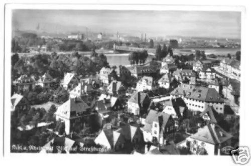 AK, Kehl am Rhein, Teilansicht, 1939