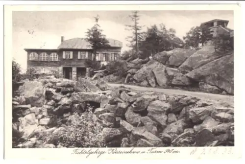 AK, Fichtelgebirge, Kosseinehaus mit Turm, 1933