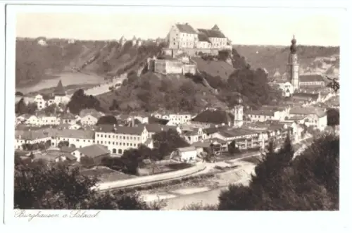 AK, Burghausen a. Salzach, Teilansicht, um 1930