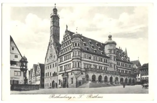 AK, Rothenburg o. T., Rathaus, um 1928