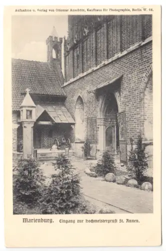 AK, Marienburg Westpr., Malbork, Die Marienburg, Eingang Hochmeistergruft, 1904