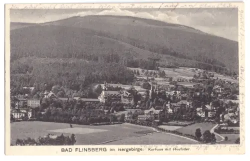 AK, Bad Flinsberg Isergeb., Świeradów-Zdrój, Kurhaus mit Heufuder, 1924