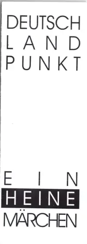 Theaterprogramm, Carrousel Theater Berlin, Deutschland Punkt, Heine-Märchen 1997