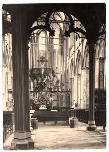AK, Stralsund, St. Nicolaikirche, Innenansicht, um 1960