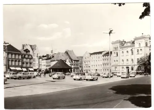 AK, Stralsund, Leninplatz, Version 3, zahlr. Pkw, 1972