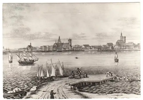 AK, Stralsund, Gesamtansicht, nach eine Zeichnung von 1830, Reprint, 1984