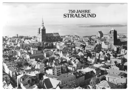 AK, Stralsund, Stadtpanorama, 750 Jahre Stralsund, 1983