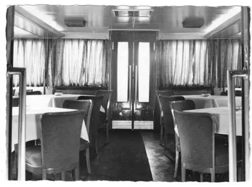 AK, Stralsund, "Weißen Flotte",  MS "Seebad Ahlbeck", Speisesaal, 1970