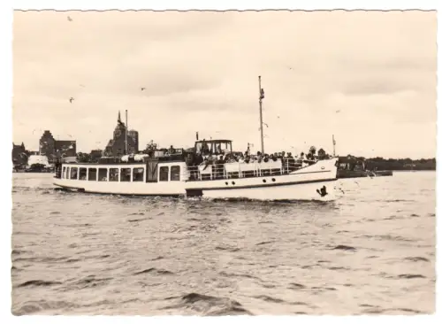AK, Stralsund, Hafen,  "Weiße Flotte",  MS Granitz, 1961