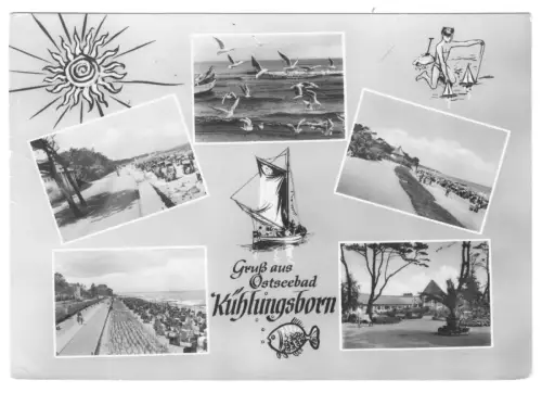 AK, Kühlungsborn Kr. Bad Doberan, fünf Abb., gestaltet, 1964