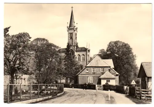AK, Redefin Meckl., Kirche und Polytechnische Oberschule, 1974