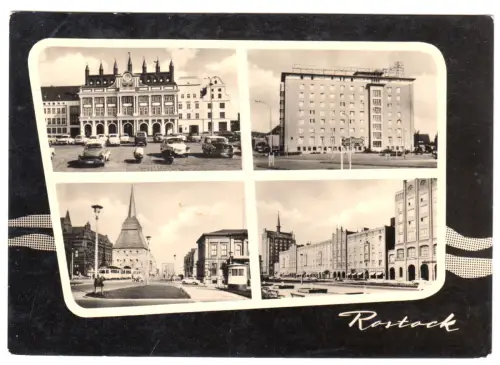 AK, Rostock, vier Abb., gestaltet, 1967