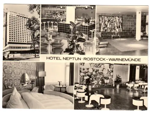 AK, Rostock Warnemünde, Hotel "Neptun", fünf Abb., 1975