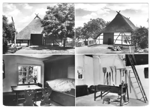 AK,  Schwerin Muess, Historisches Museum Schwerin, Freilichtmuseum, 4 Abb., 1973