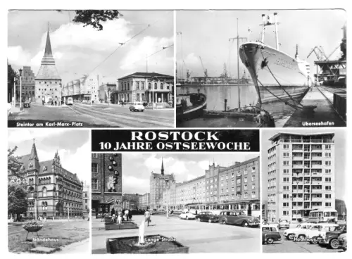AK, Rostock, fünf Abb., 10 Jahre Ostseewoche, 1967