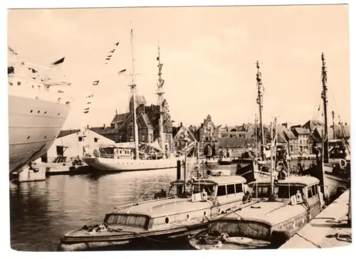 AK, Wismar, Partie im Hafen, 1961