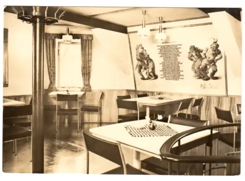 AK, Groß Stieten Kr. Wismar, Gastst. Mecklenburger Mühle, Gastraum, Vers.3, 1970