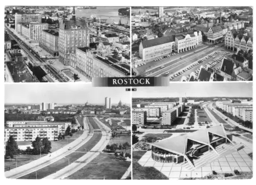 AK, Rostock, vier Stadtansichten, 1975