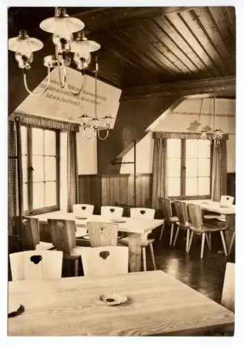 AK, Groß Stieten Kr. Wismar, Gastst. Mecklenburger Mühle, Gastraum, Vers.1, 1970