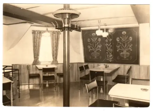 AK, Groß Stieten Kr. Wismar, Gastst. Mecklenburger Mühle, Gastraum, Vers.2, 1971