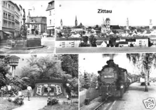 AK, Zittau, vier Abb., u.a. Kleinbahn, 1980