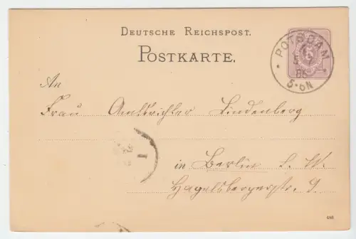 Ganzsache, Michel-Nr. DR P12, o Potsdam 4, 5.7.86 - seltener Stempel -