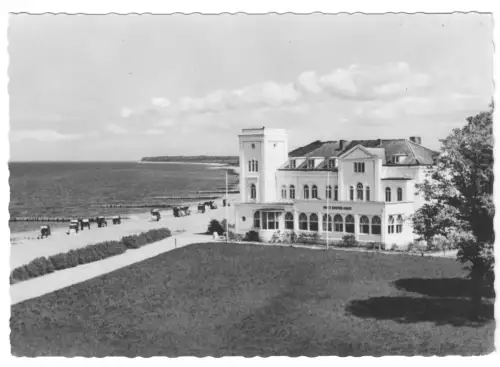 AK, Bad Doberan, OT Heiligendamm, Fritz-Reuter-Haus und Strand, 1960