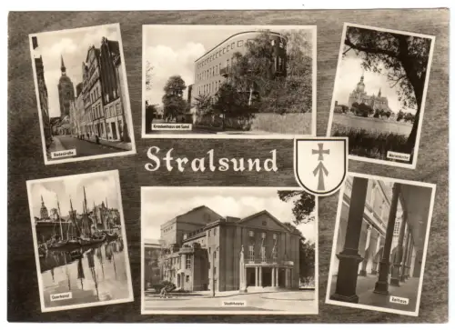 AK, Stralsund, sechs Abb., gestaltet, 1967