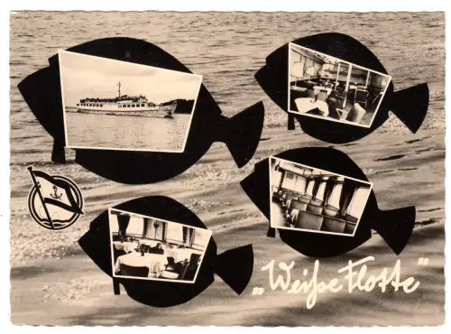 AK, Stralsund, Weiße Flotte, vier Abb., gestaltet, 1961