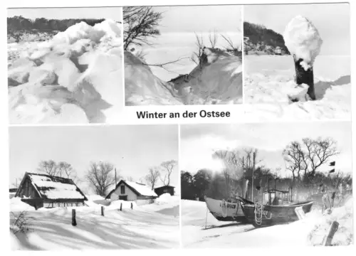 AK, Insel Usedom, Koserow und Umgebung, Winter an der Ostsee, fünf Abb., 1980