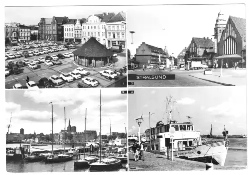 AK, Stralsund, vier Abb., u.a. Bahnhof, 1979